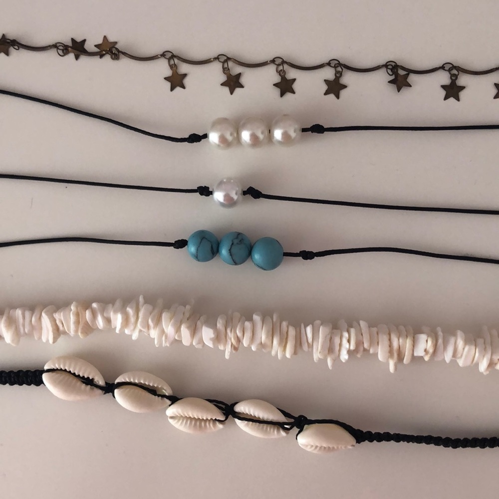6 vsco beach chokers/necklaces